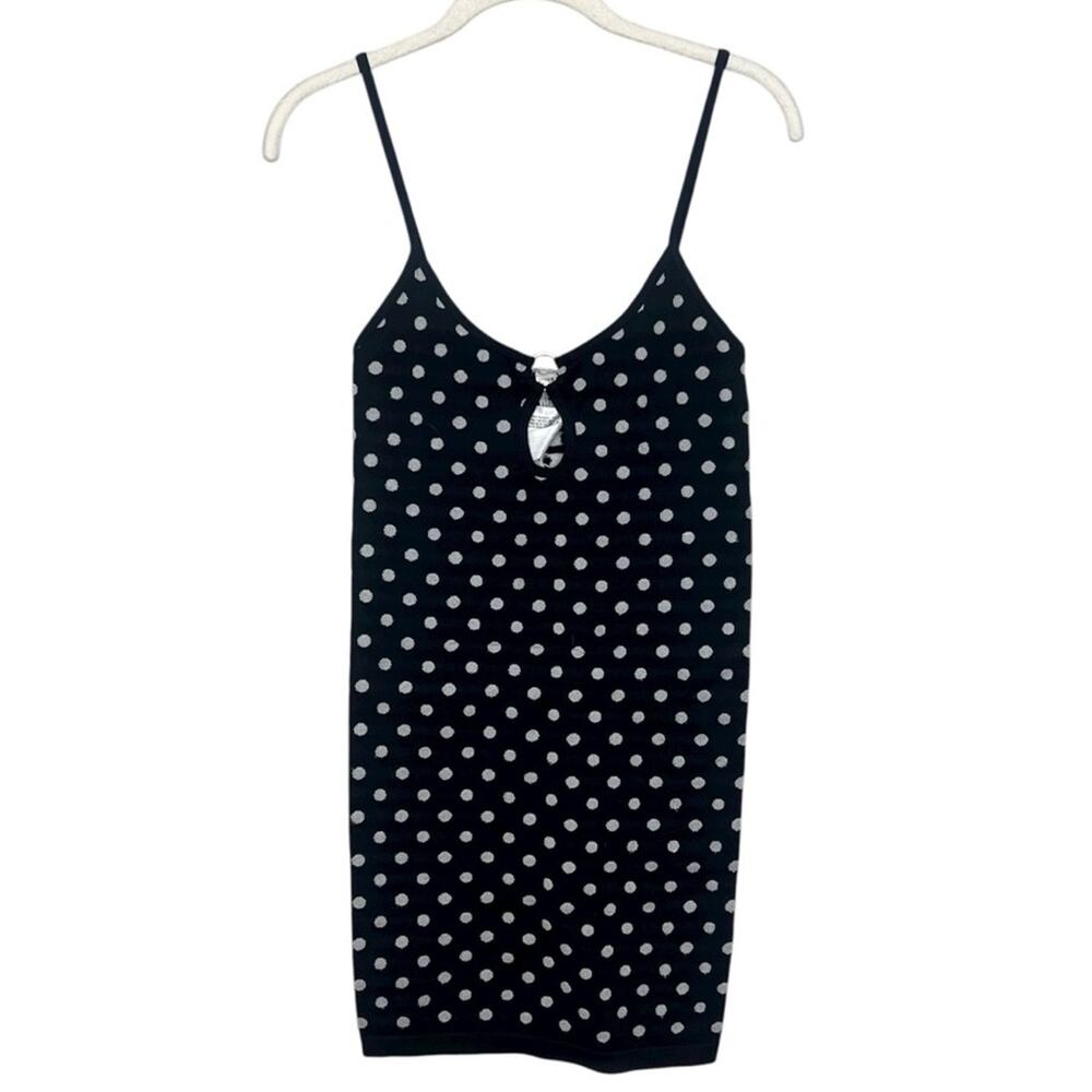 NWT Zara Seamless Polka Dot Bodycon Mini Knit Dress sz M/L